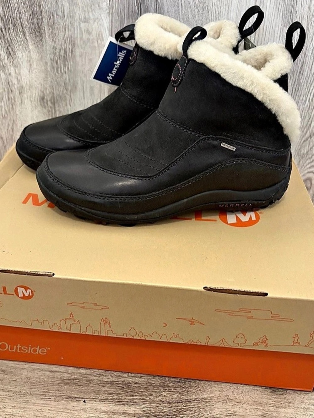 Merrell Sulis waterproof winter boots Snow Womens 8.5 Black New Hiking Outdoors